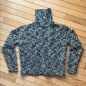 Black and White Turtleneck Sweater